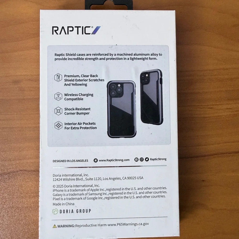 Raptic Shield iPhone 14 Pro Case Black Clear 10ft Drop Tested Military Grade NEW